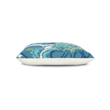 Elaine Smith Floral Wave Teal 20"x20" Decorative Pillow
