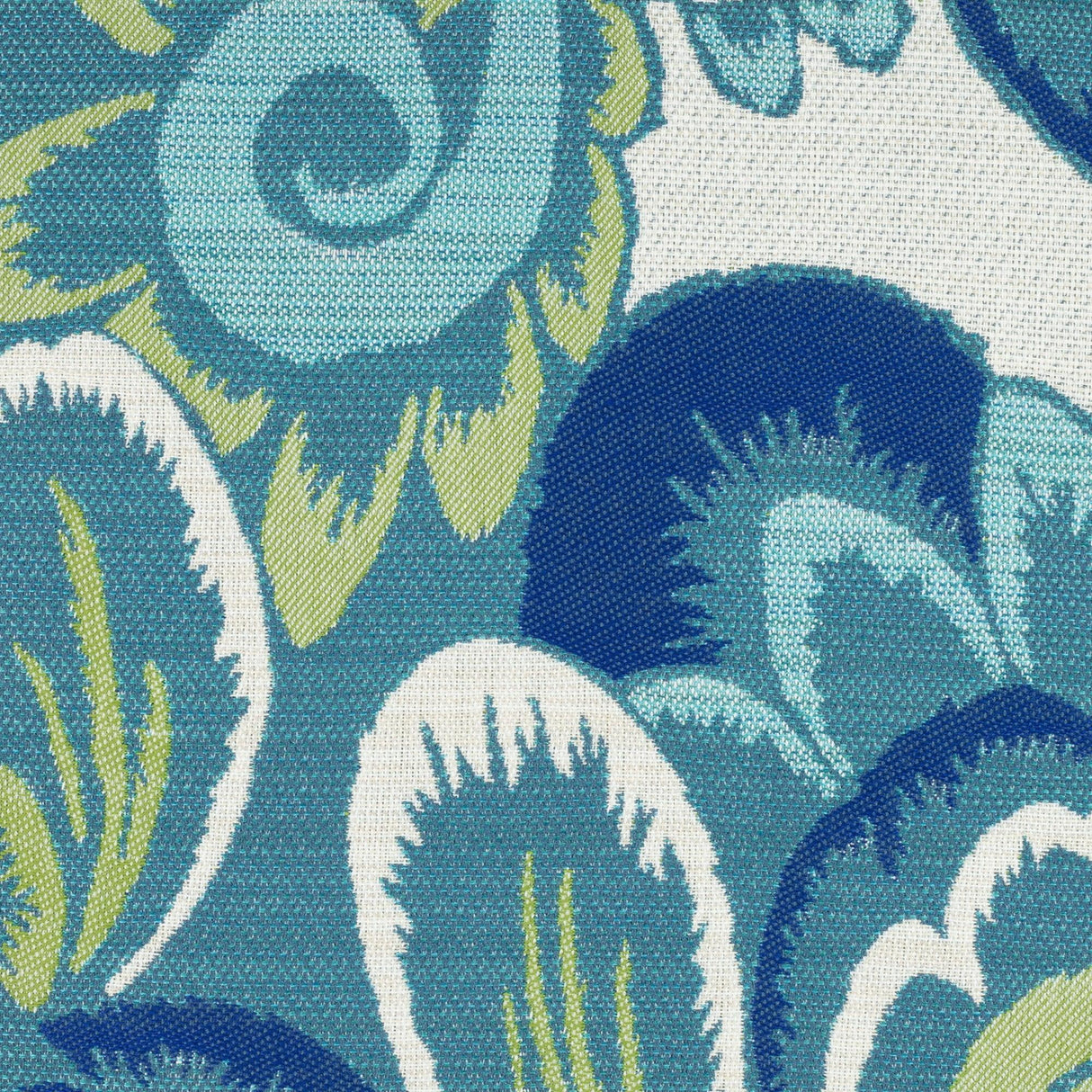 Elaine Smith Floral Wave Teal 20"x20" Decorative Pillow