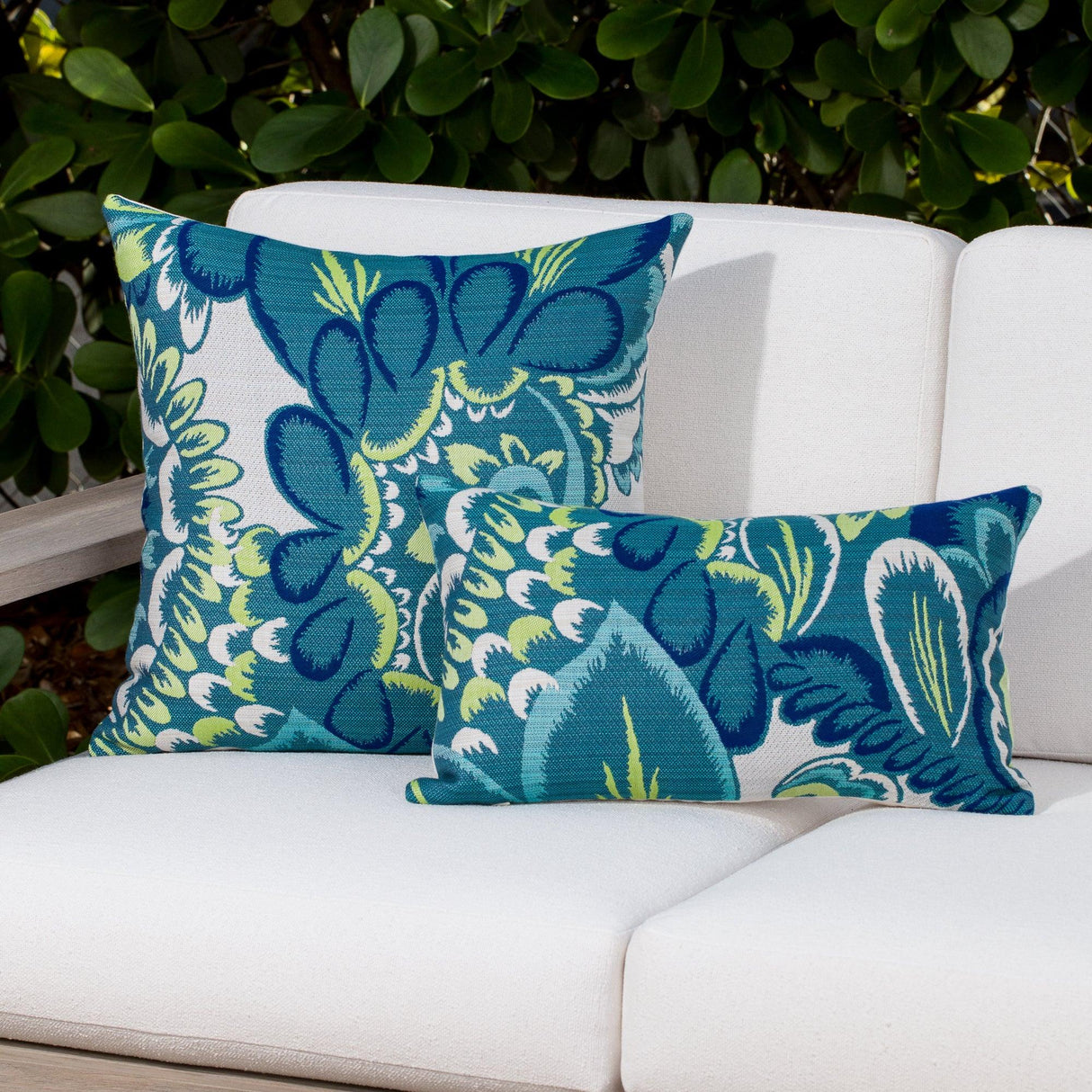 Elaine Smith Floral Wave Teal 12"x20" Decorative Pillow