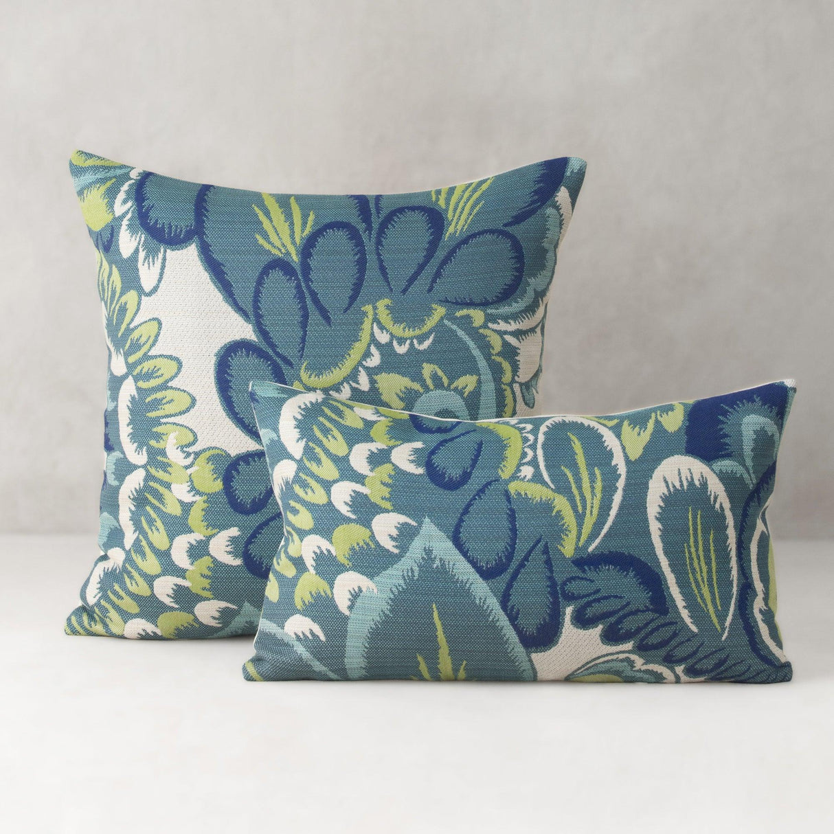 Elaine Smith Floral Wave Teal 12"x20" Decorative Pillow