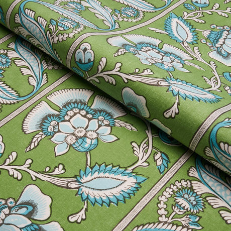 Schumacher Marielle Vine Green & Peacock Fabric
