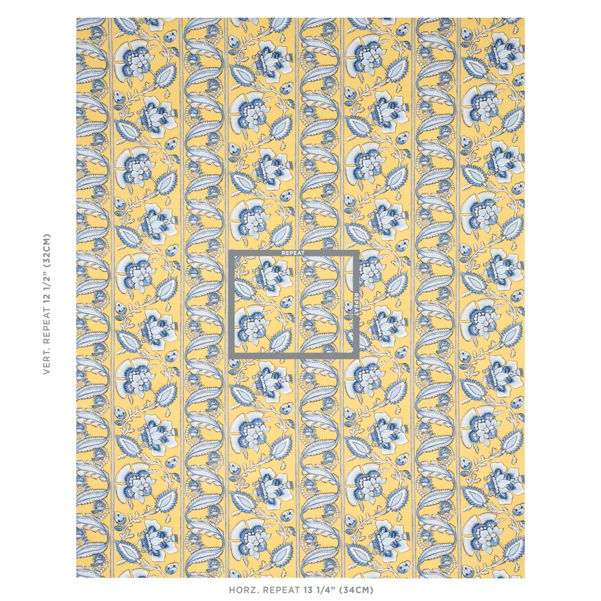 Schumacher Marielle Vine Yellow & Delft Fabric