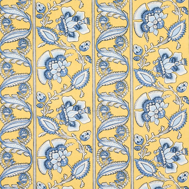Schumacher Marielle Vine Yellow & Delft Fabric