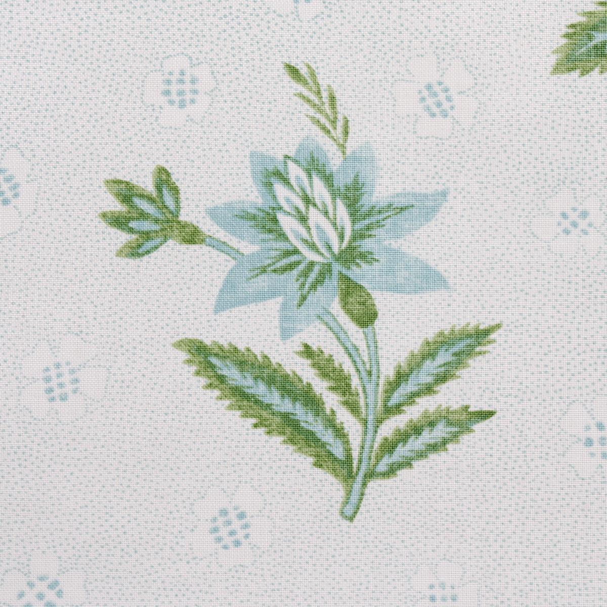 Schumacher Colline Leaf & Aqua Fabric