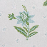 Schumacher Colline Leaf & Aqua Fabric