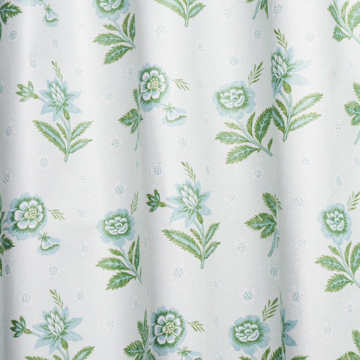 Schumacher Colline Leaf & Aqua Fabric