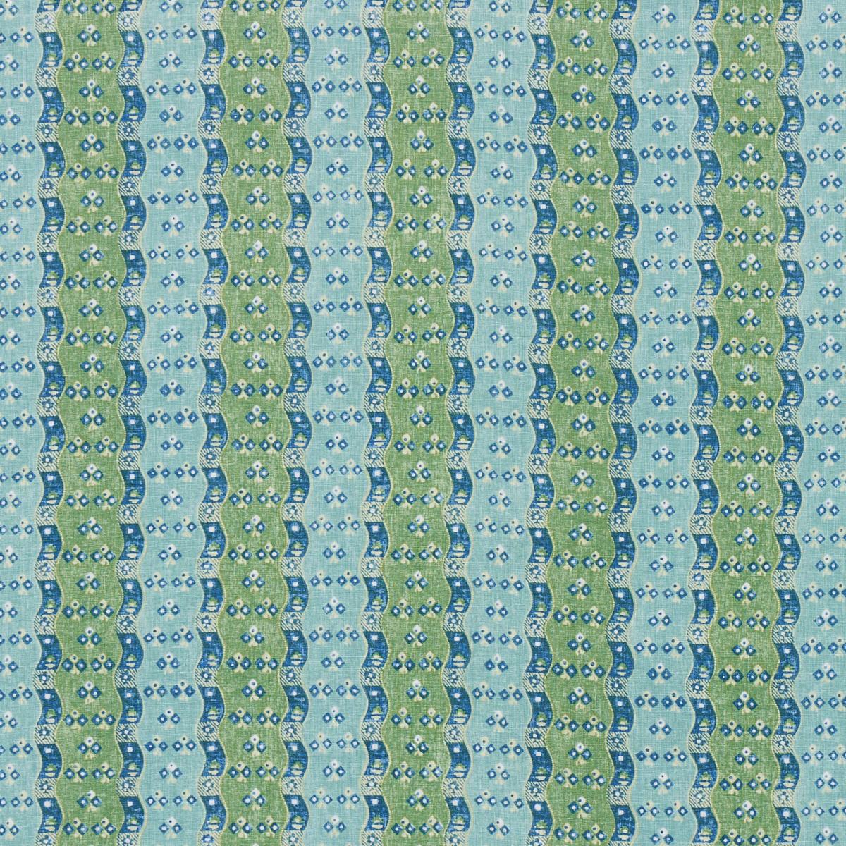 Schumacher Ottilie Stripe Green Fabric