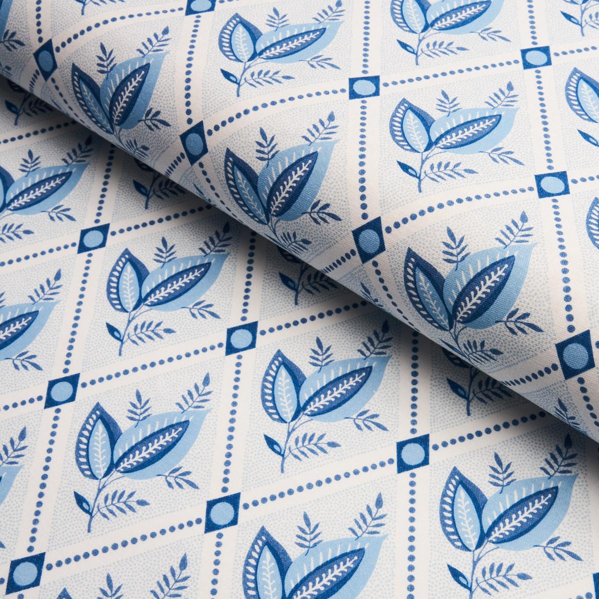 Schumacher Basile Trellis Porcelain Fabric