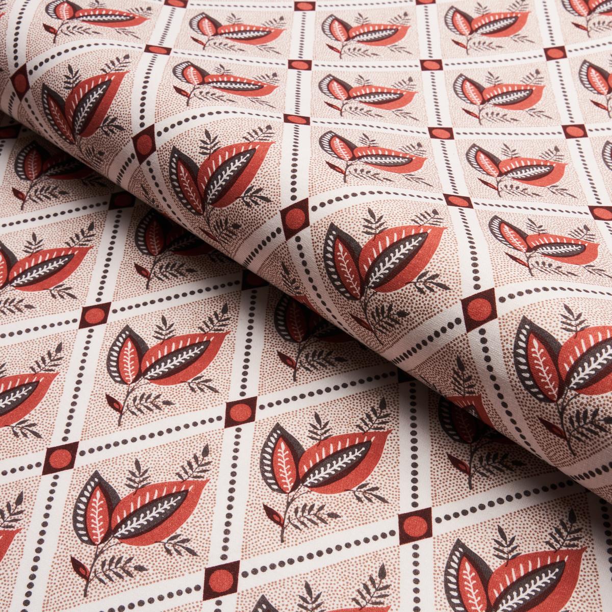 Schumacher Basile Trellis Spice & Carbon Fabric