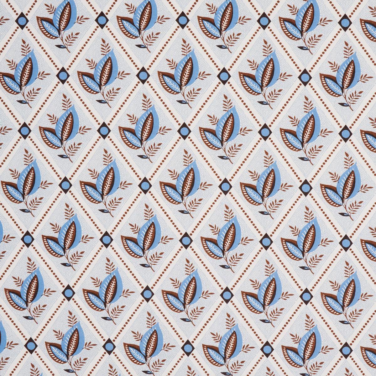 Schumacher Basile Trellis Delft & Sepia Fabric