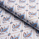 Schumacher Basile Trellis Delft & Sepia Fabric
