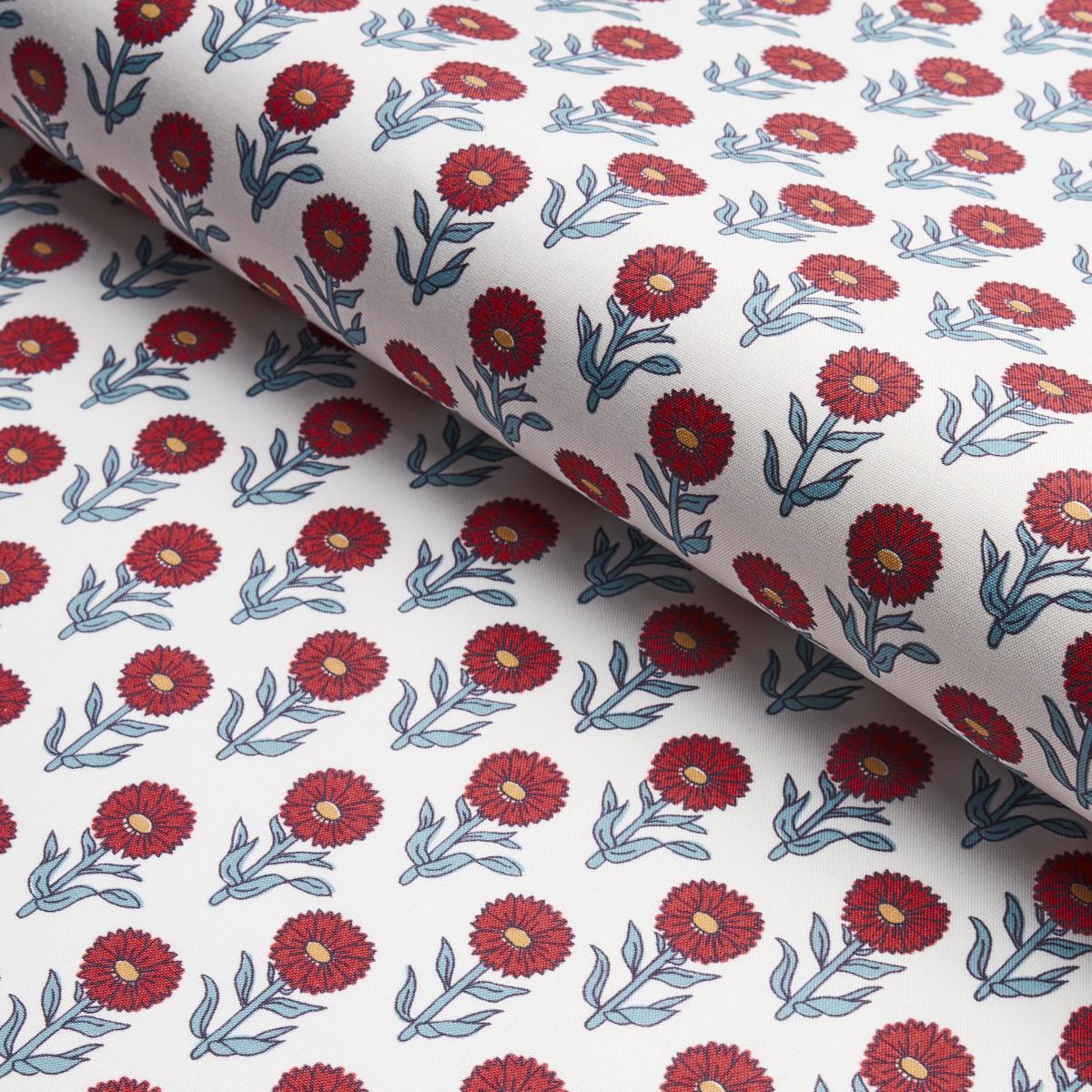 Schumacher Adeline Rouge & Blue Fabric