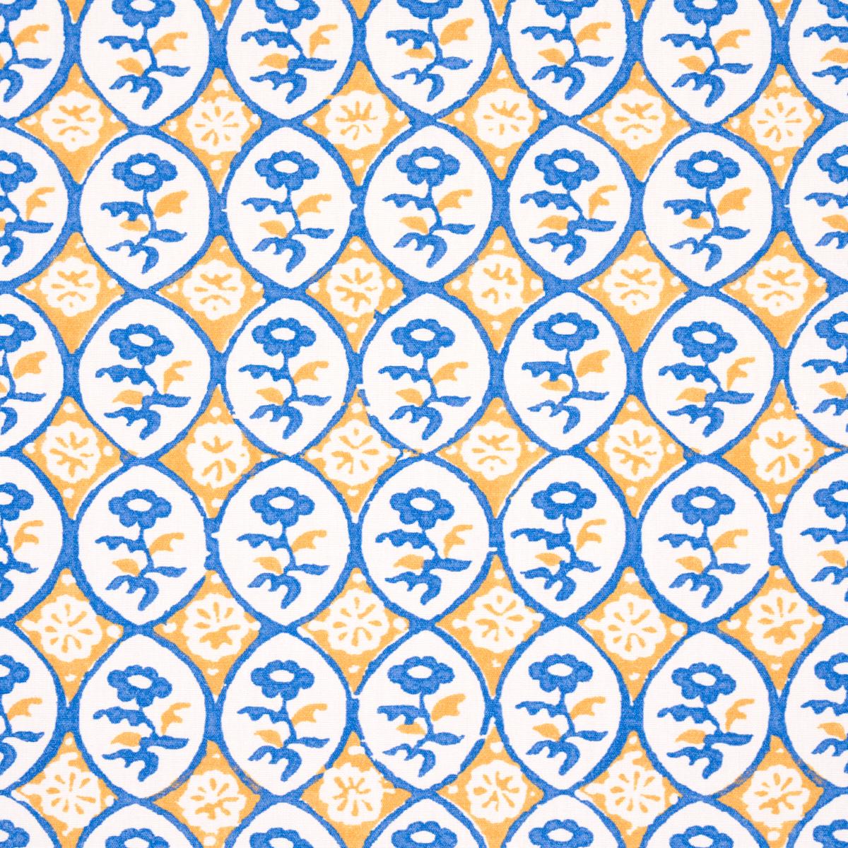 Schumacher Josiane Floral Yellow & Blue Fabric