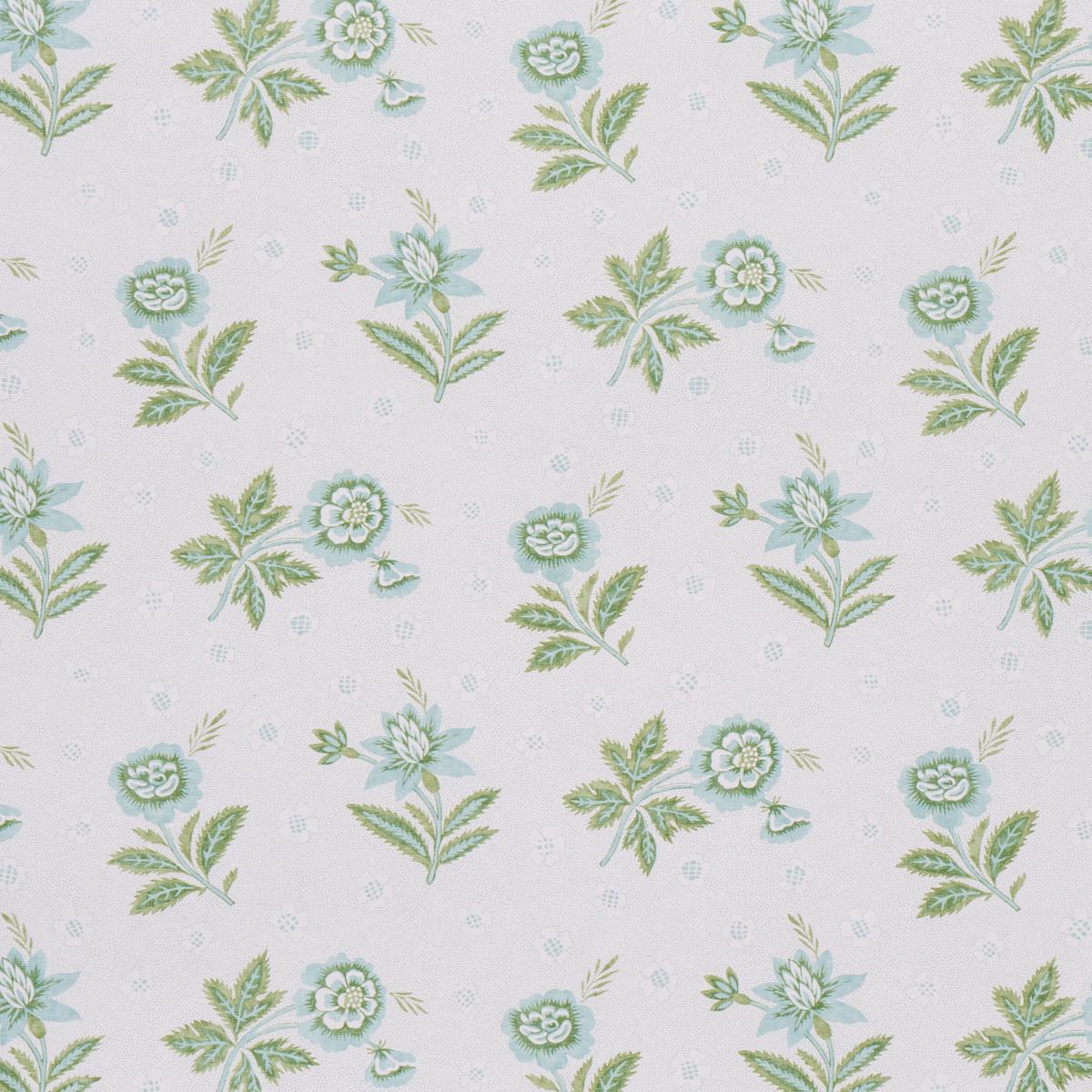 Schumacher Colline Leaf & Aqua Wallpaper