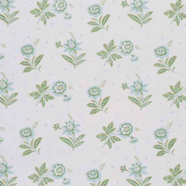 Schumacher Colline Leaf & Aqua Wallpaper