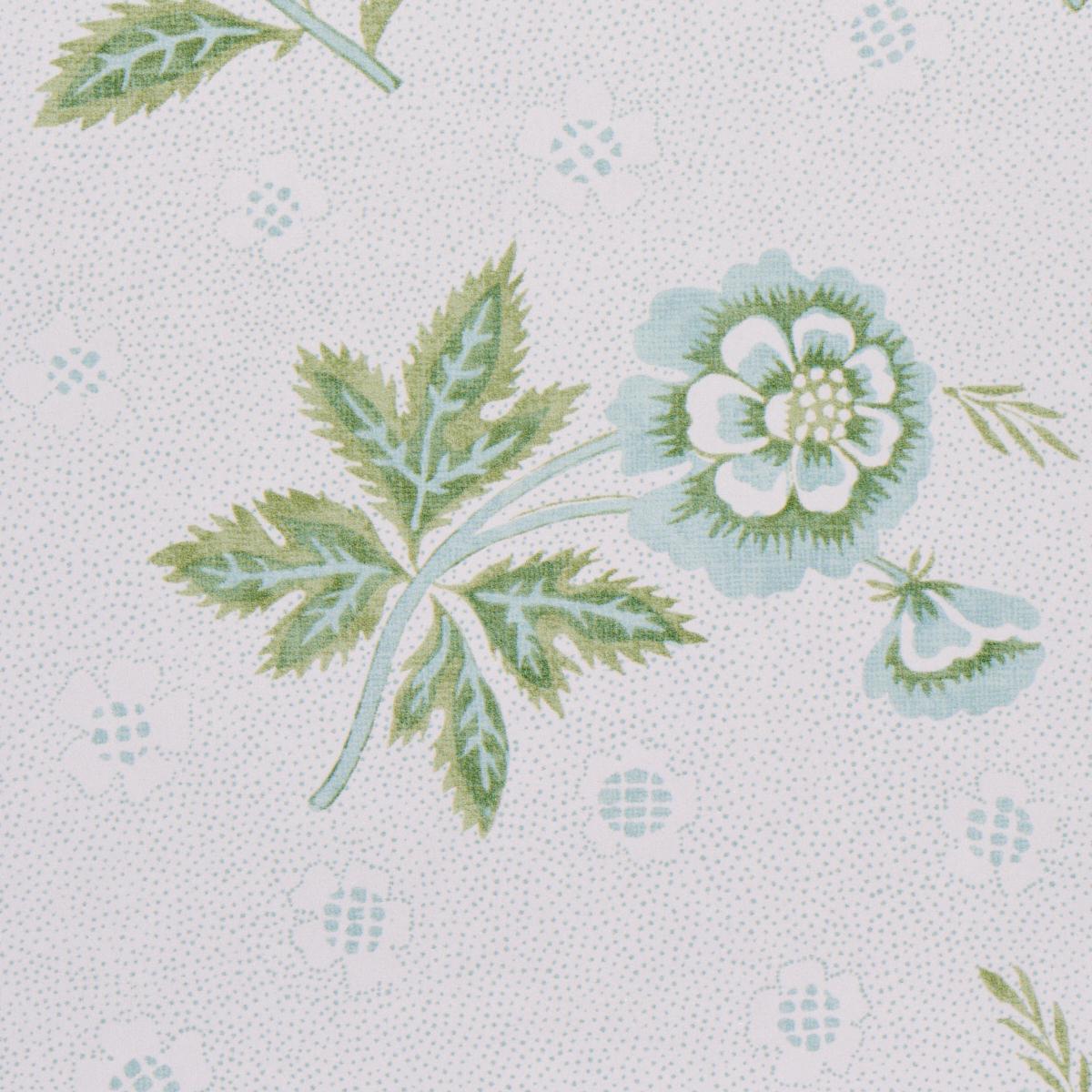 Schumacher Colline Leaf & Aqua Wallpaper