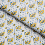 Schumacher Basile Trellis Yellow & Blue Wallpaper