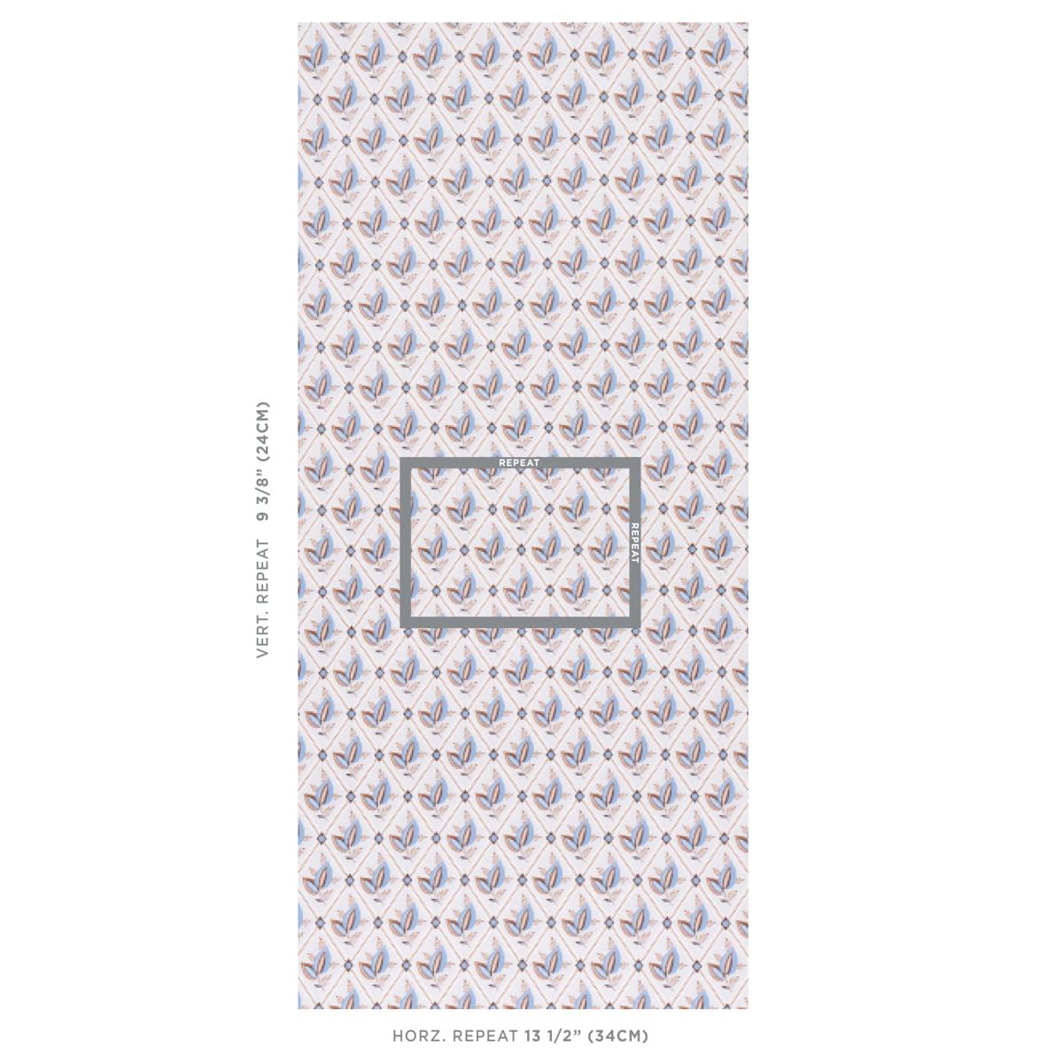 Schumacher Basile Trellis Delft & Sepia Wallpaper