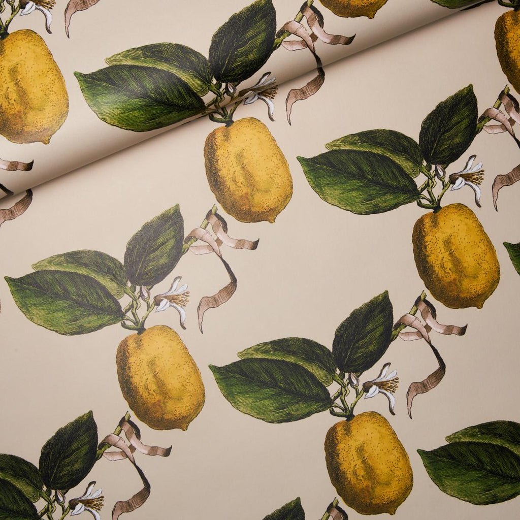Schumacher Le Citron Natural Wallpaper