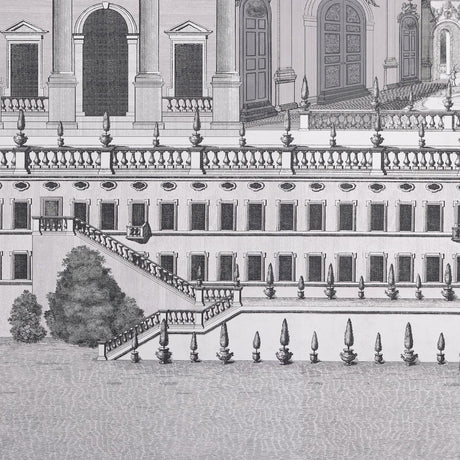 Schumacher Piazza Firenze Panel Set Grisaille Wallpaper