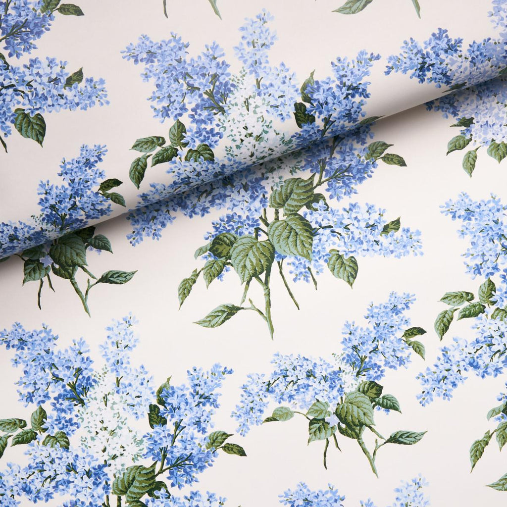 Schumacher Proust'S Lilacs Blue Wallpaper