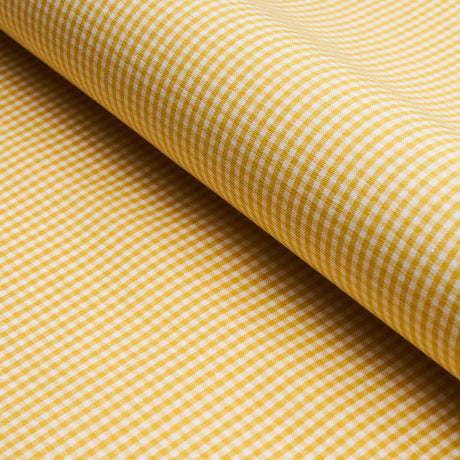 Schumacher Barnet Cotton Check Yellow Fabric