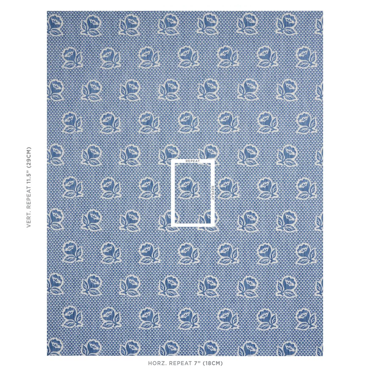 Schumacher Fleurette Denim Fabric
