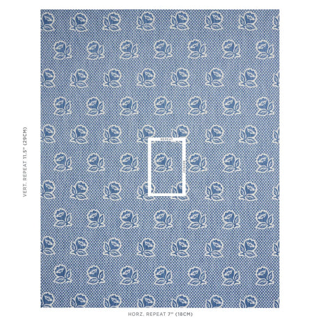 Schumacher Fleurette Denim Fabric