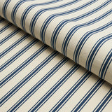 Schumacher Marquet Ticking Stripe Navy Fabric