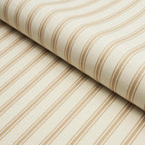 Schumacher Marquet Ticking Stripe Sand Fabric