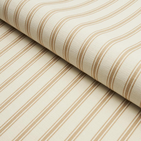 Schumacher Marquet Ticking Stripe Sand Fabric