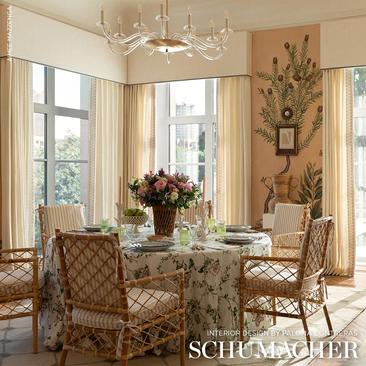 Schumacher Marquet Ticking Stripe Sand Fabric