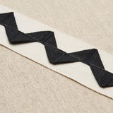 Schumacher Lazare Appliqu Tape Black On Ivory Trim