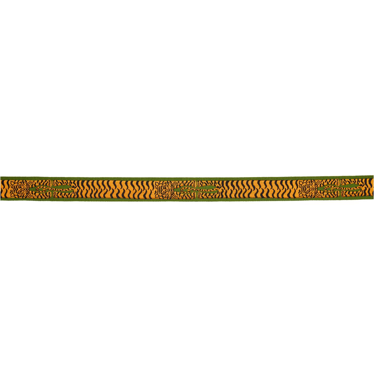 Schumacher Green Le Tigre Embroidered Trim