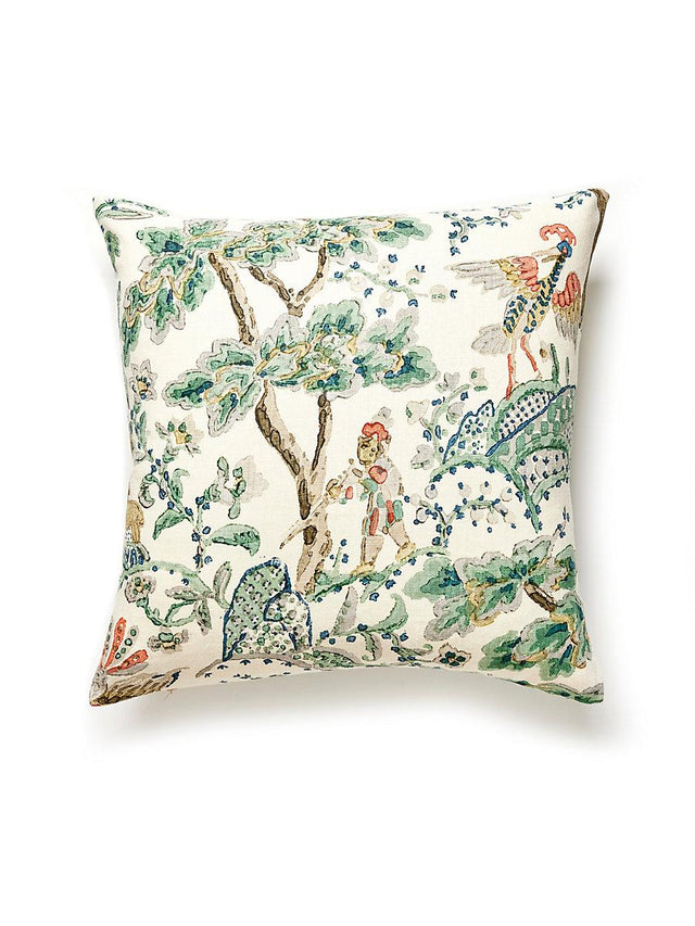 Scalamandre Kelmescott Hand Block 22 X 22 - Leaf On Ivory Decorative Pillow