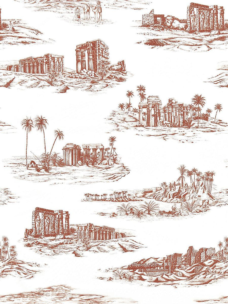Scalamandre Cairo Toile Red Clay Fabric