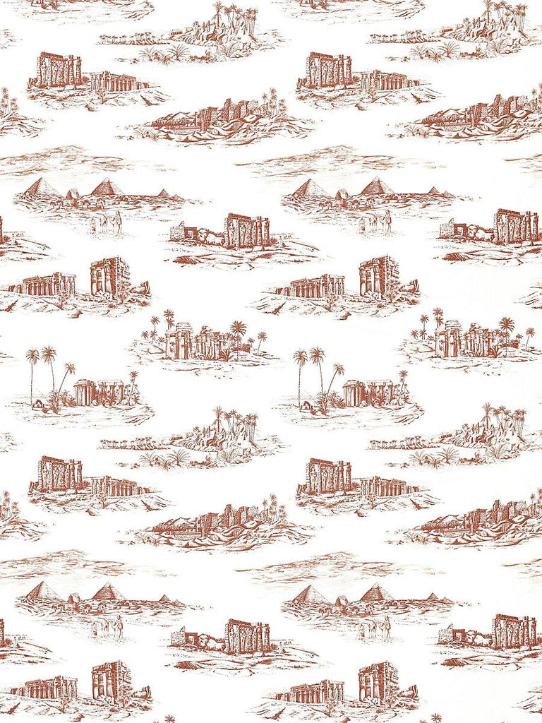 Scalamandre Cairo Toile Red Clay Fabric