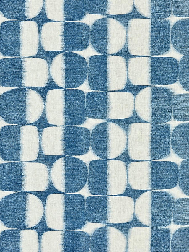 Scalamandre Rift Linen Print Blueprint Fabric