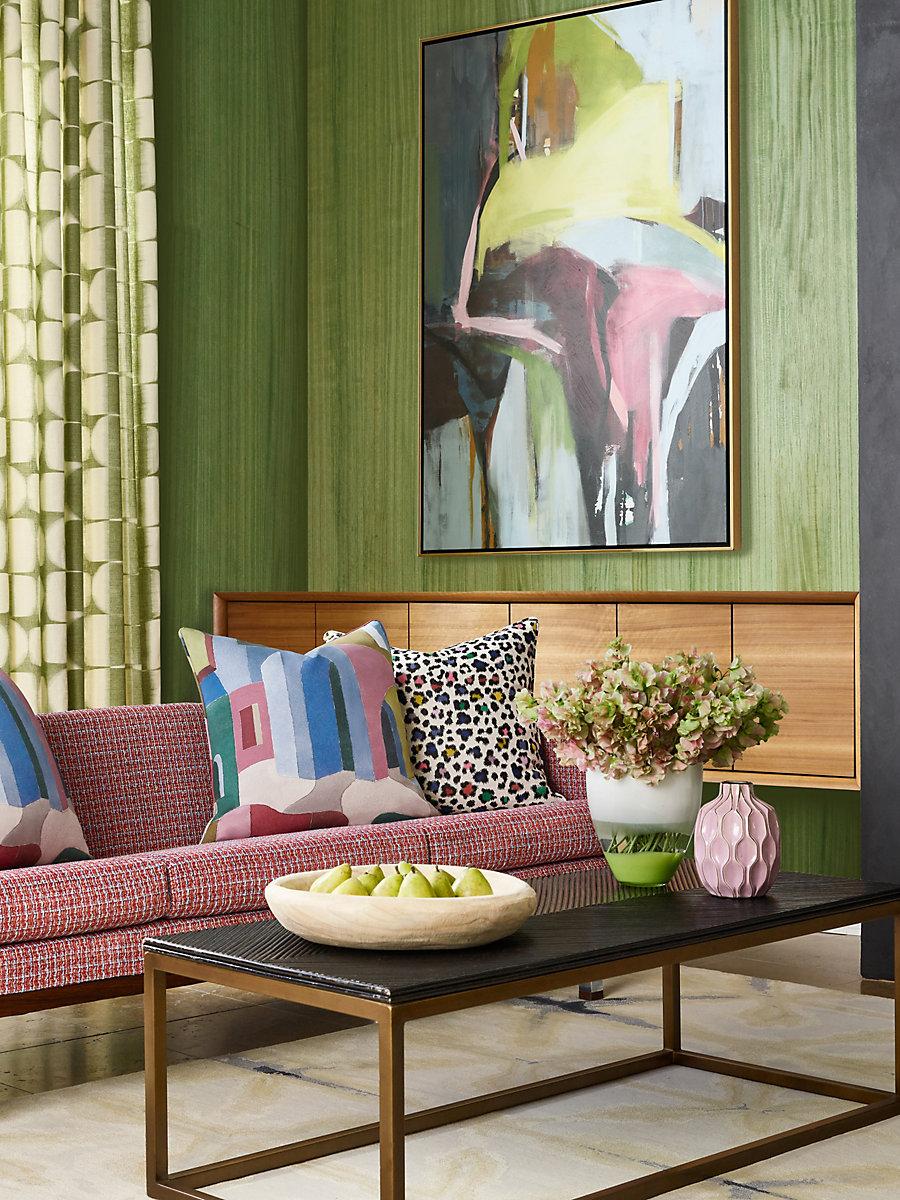 Scalamandre Rift Linen Print Basil Fabric