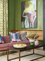 Scalamandre Rift Linen Print Basil Fabric