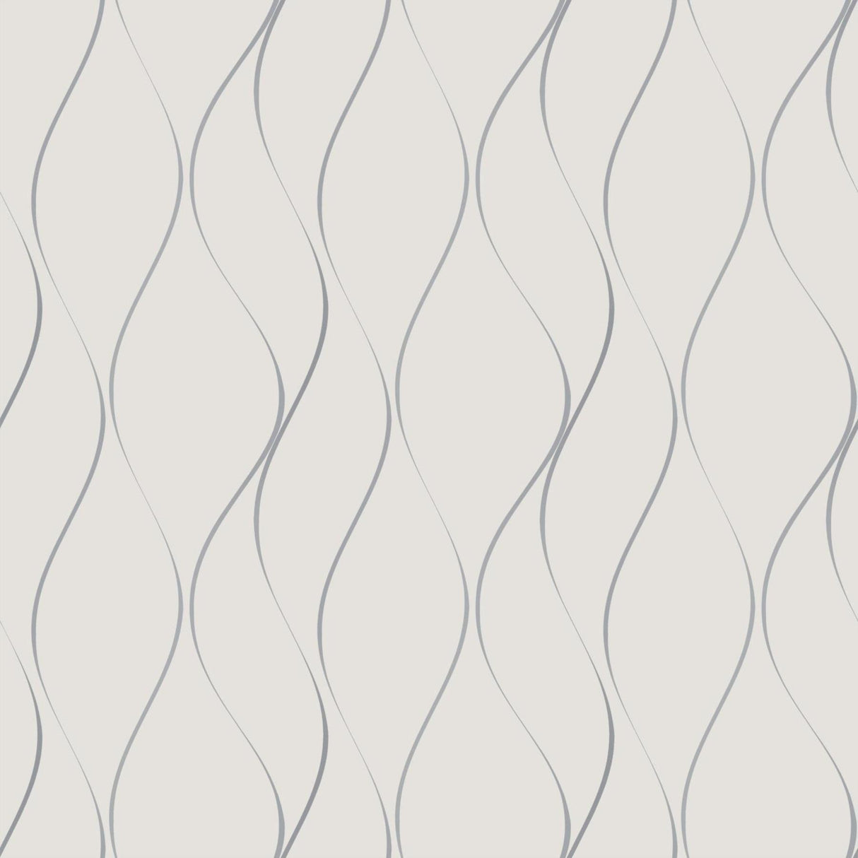 Antonina Vella Wavy Stripe White/Silver Wallpaper