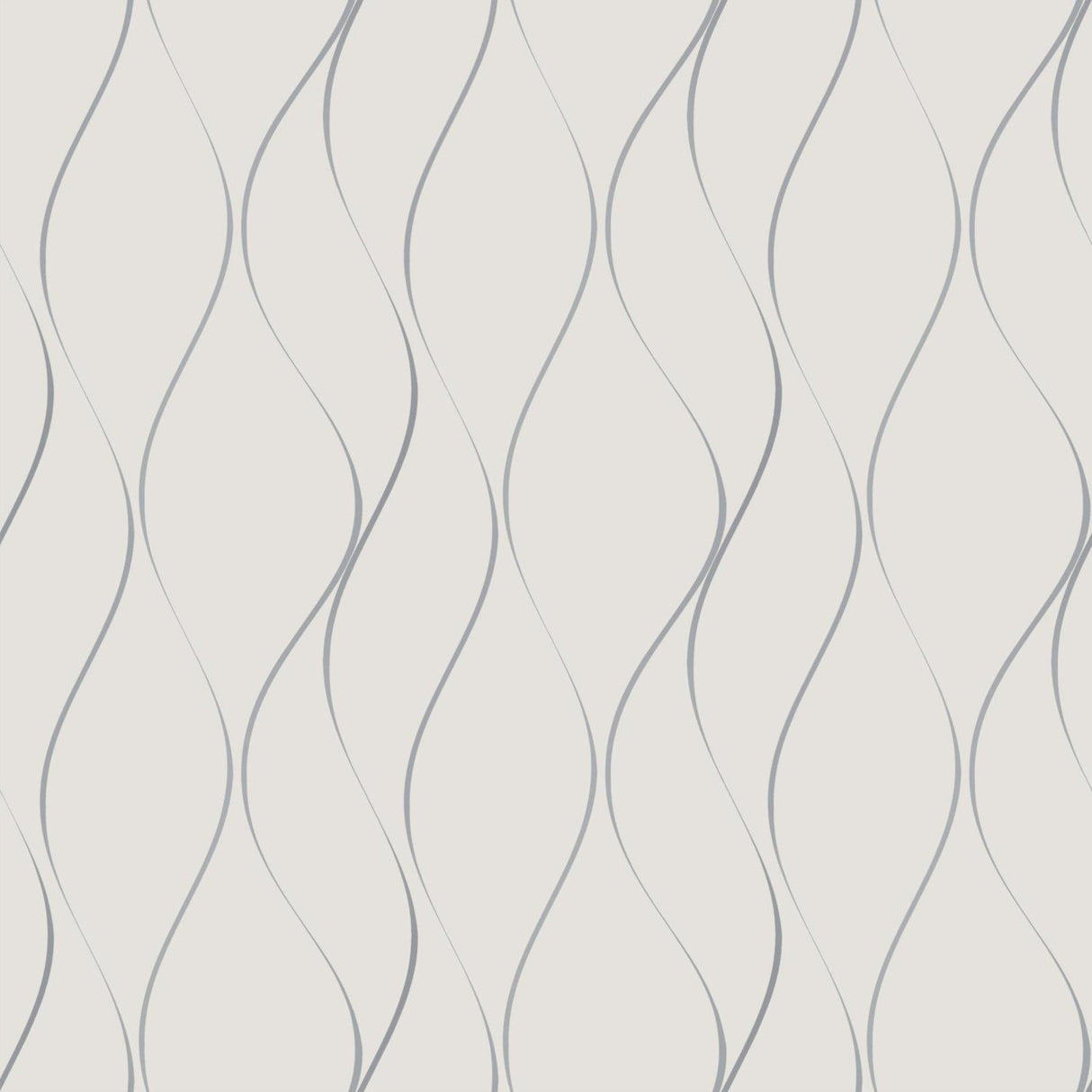 Antonina Vella Wavy Stripe White/Silver Wallpaper