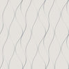 Antonina Vella Wavy Stripe White/Silver Wallpaper