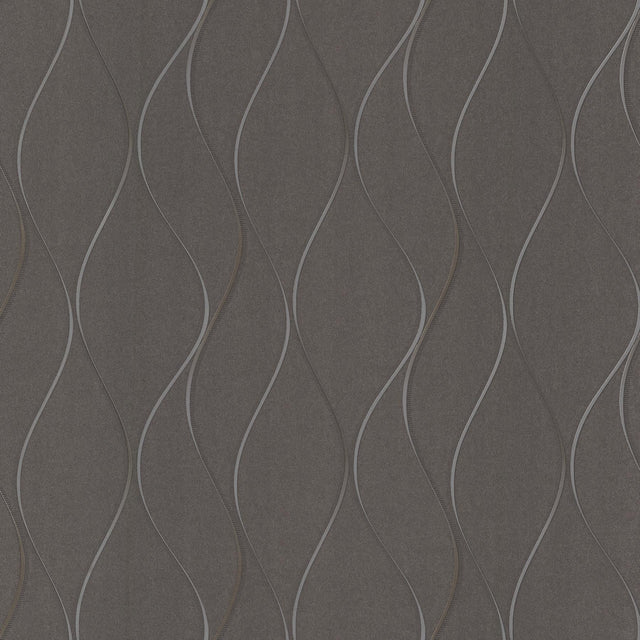 Antonina Vella Wavy Stripe Gray Wallpaper