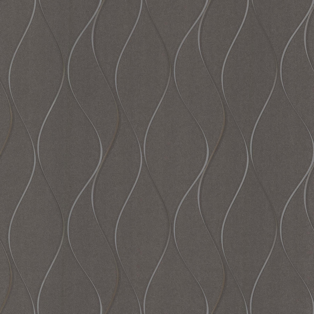Antonina Vella Wavy Stripe Gray Wallpaper