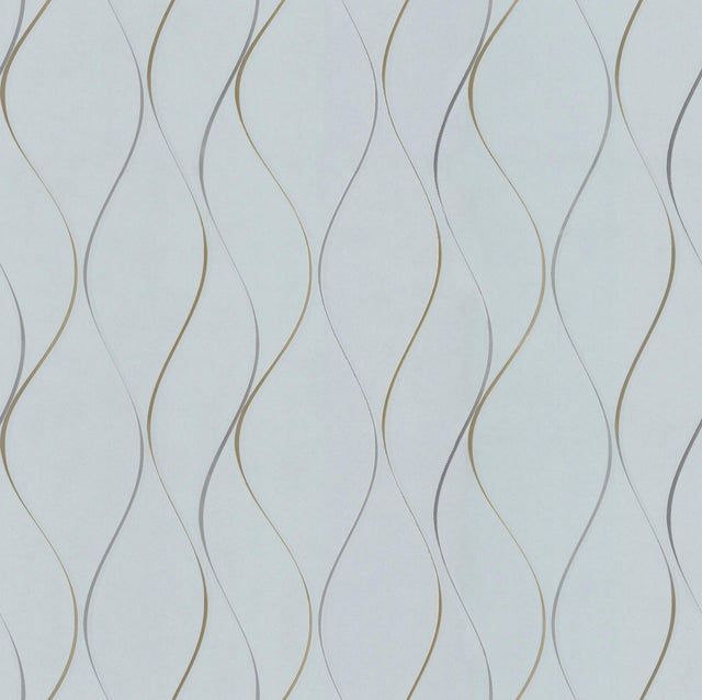 Antonina Vella Wavy Stripe Light Blue Wallpaper