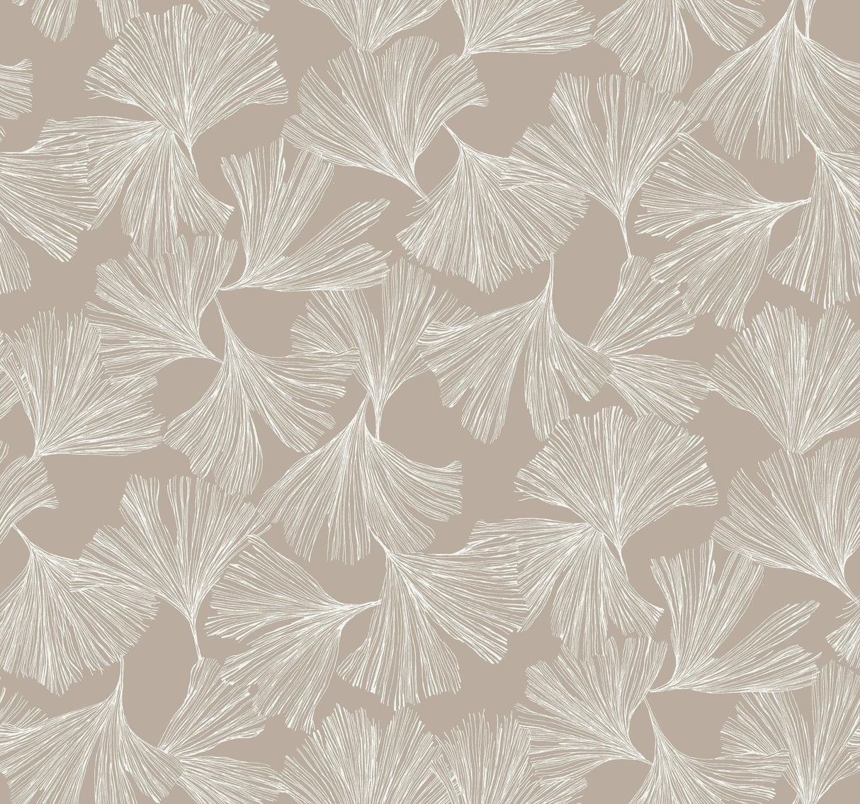 Antonina Vella Ginkgo Toss Silver Wallpaper