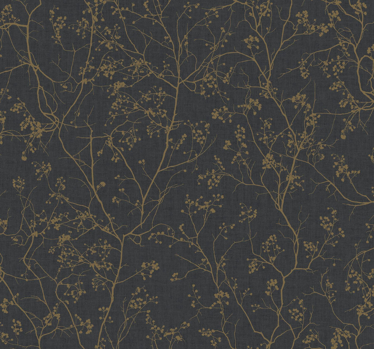 Antonina Vella Luminous Branches Black/Gold Wallpaper
