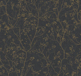 Antonina Vella Luminous Branches Black/Gold Wallpaper