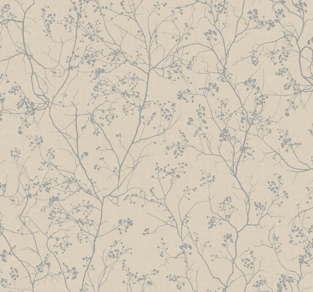 Antonina Vella Luminous Branches Taupe/Silver Wallpaper